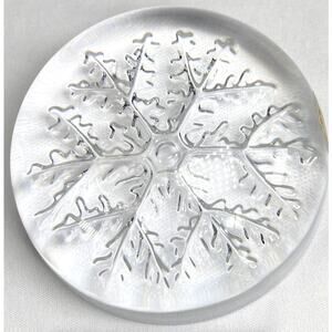 Vintage Avon Collectible Crystal Snowflake Domed Paperweight